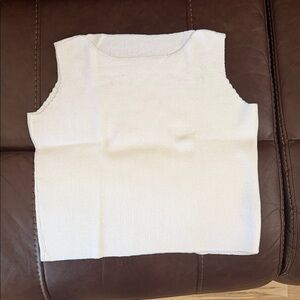 Simple Cream Knit Tank Top